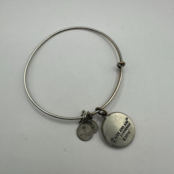 Alex and Ani bracelet M Initial Silver costume jewelry Expandable Adjustable - Picture 3 of 5
